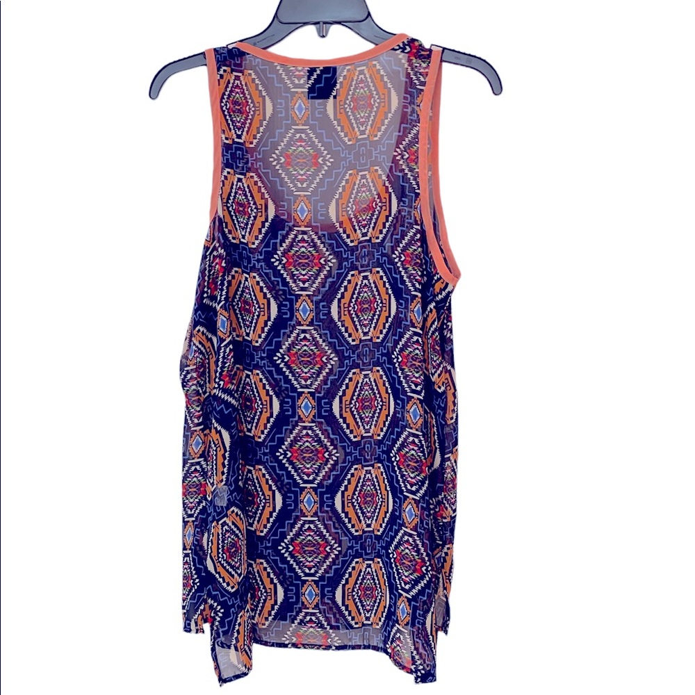 5 for $25 Semi-sheer southwestern flared tank top - Picture 2 of 4